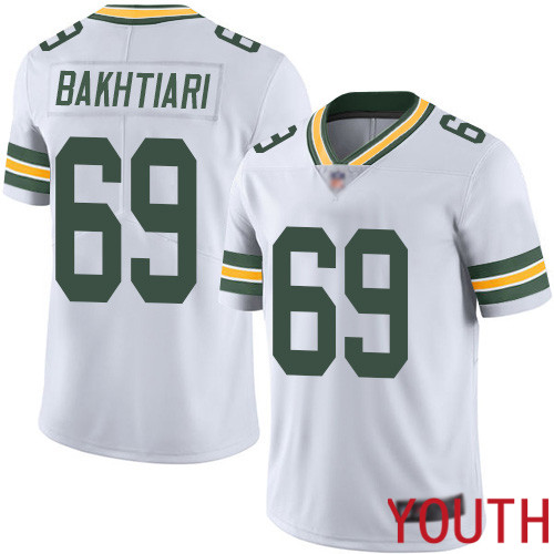 Green Bay Packers Limited White Youth 69 Bakhtiari David Road Jersey Nike NFL Vapor Untouchable
